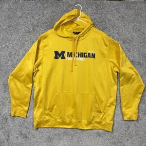 Michigan Wolverines Hoodie Sweatshirt Mens XL Yellow NCAA Football J2 Sport